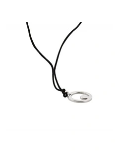 Stainless Steel Round Pendant on Leather Chain