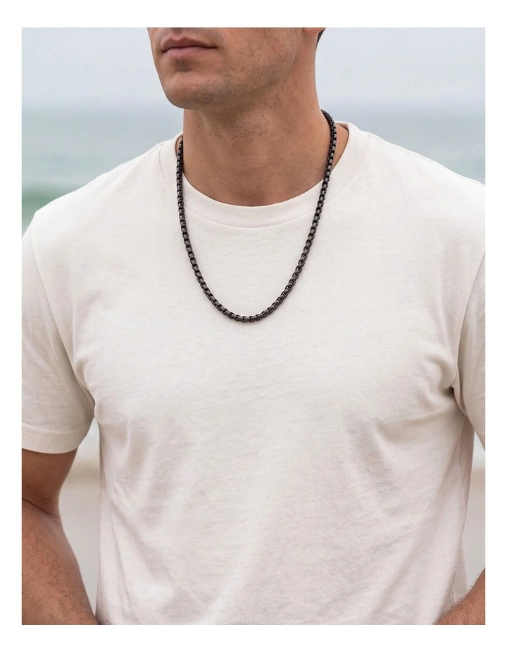 Ion plated Gun Metal Stainless Steel Neck Rolo Neck Chain image 4