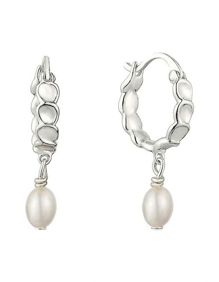 Vintage Pearl Drop Sterling Silver Plated Earrings image 1