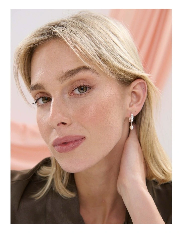 Vintage Pearl Drop Sterling Silver Plated Earrings image 5