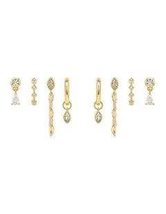 Lyra 18K Gold Plated Stacker Earring Set