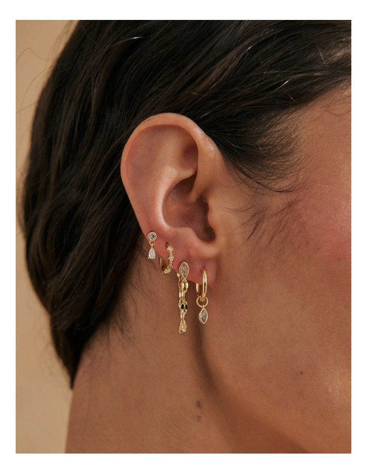 Lyra 18K Gold Plated Stacker Earring Set image 2