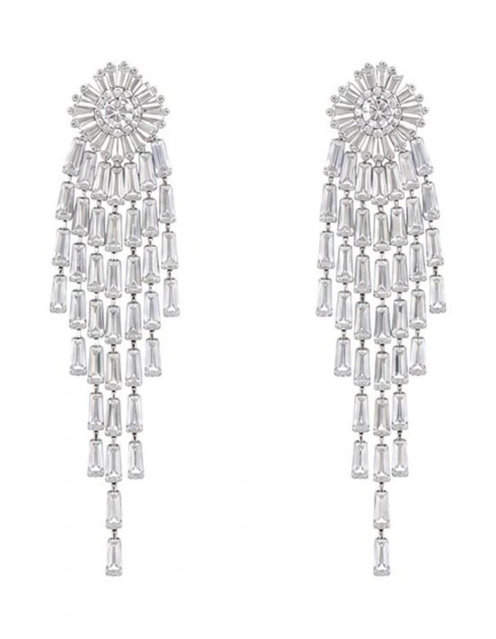 Noir Rhinestone Chandelier Earrings image 1