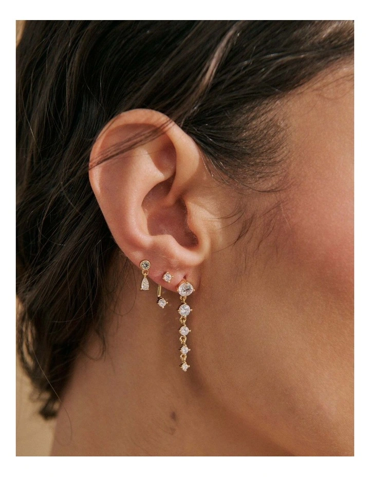 Comet 18K Gold Plated Stacker Earring Set image 2