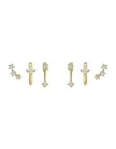 Stardust 18K Gold Plated Stacker Earring Set
