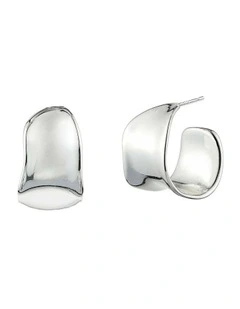 Eddy Flat Hoops Plated Earrings - Silver