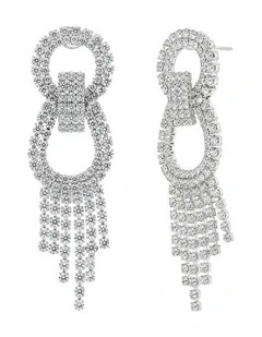 Jemma Statement Diamante Earrings - Sterling Silver