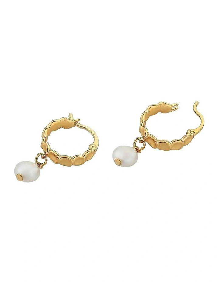 Vintage Pearl Drop 18K Gold Plated Earrings image 2