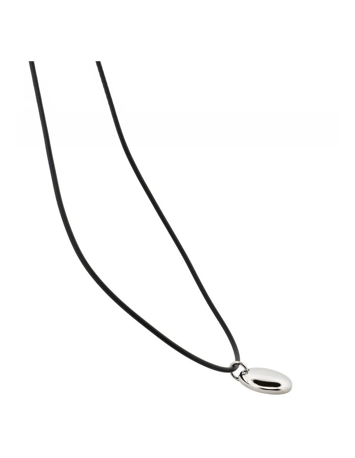 Polished Stainless Steel Oval Pendant Necklace image 4