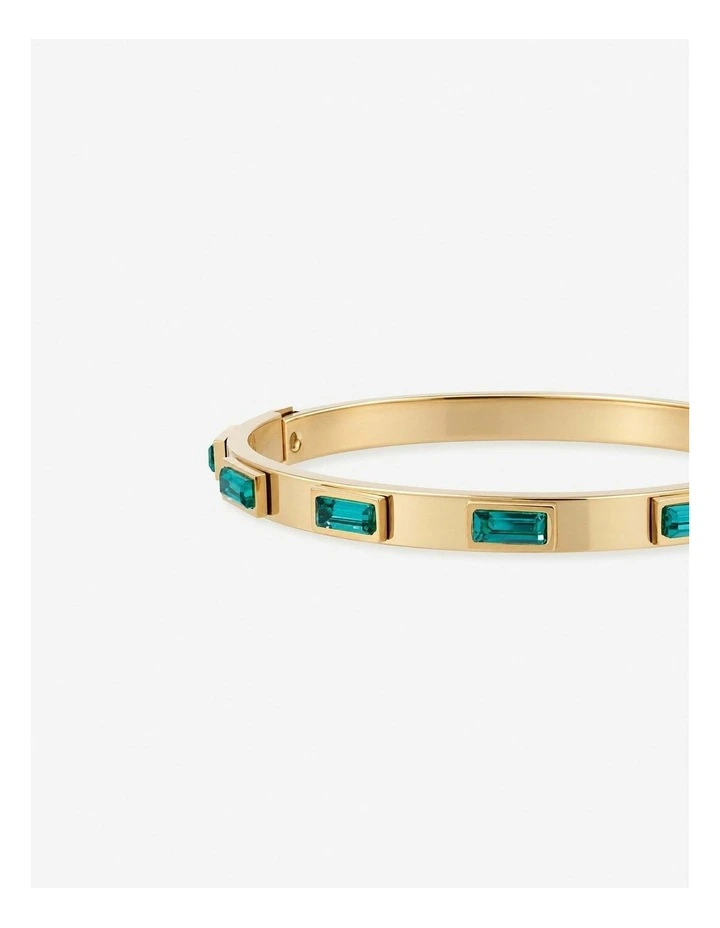 Viridian Crystal 18K Gold Plated Bangle image 1