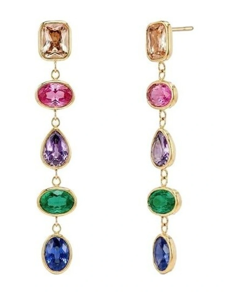 Selah Multicolour 18K Gold Plated Drop Earrings image 1