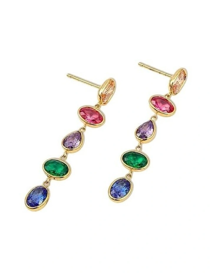 Selah Multicolour 18K Gold Plated Drop Earrings image 3