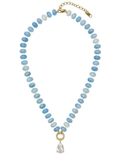 Neela Beaded Crystal Teardrop Pendant