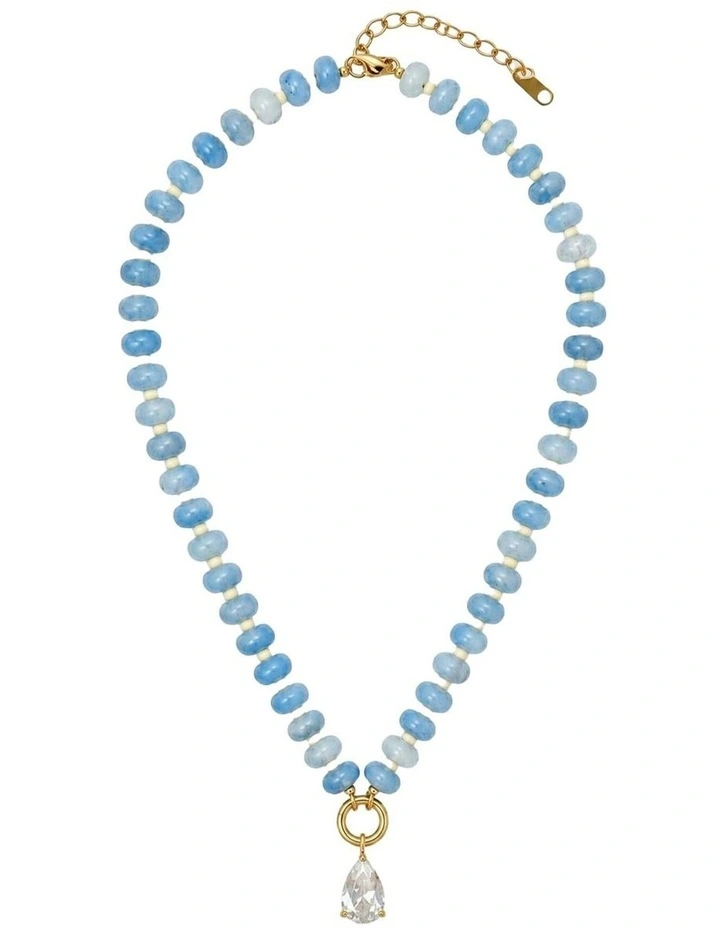 Neela Beaded Crystal Teardrop Pendant image 1