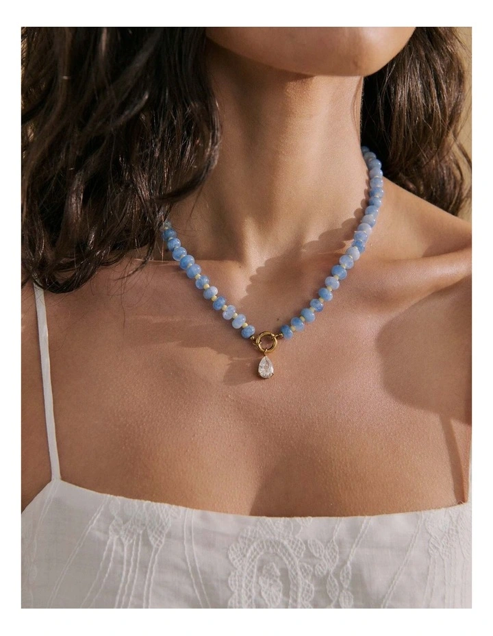 Neela Beaded Crystal Teardrop Pendant image 2