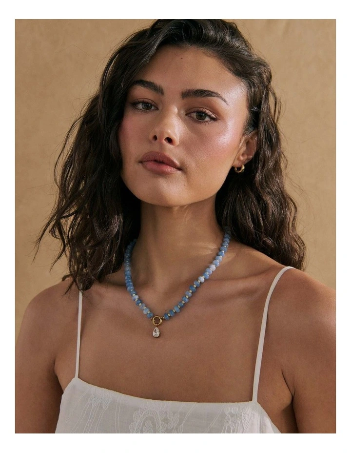 Neela Beaded Crystal Teardrop Pendant image 4