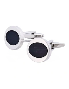 Black Oval Cats Eye Cufflinks