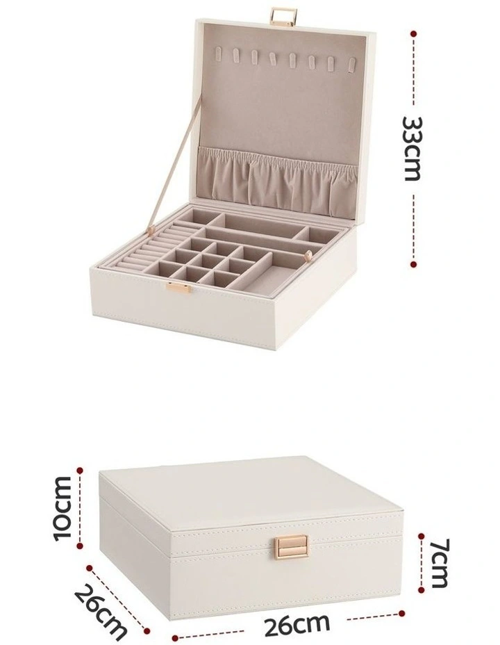 Embellir Jewellery Box 2 Layer Storage Organiser Leather Display White image 2