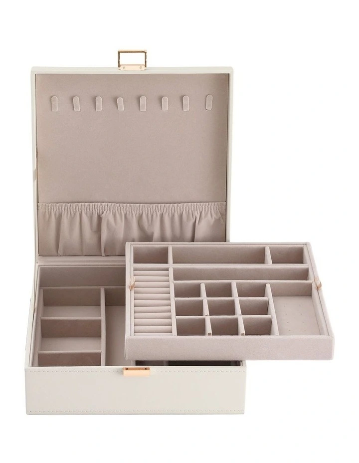 Embellir Jewellery Box 2 Layer Storage Organiser Leather Display White image 3