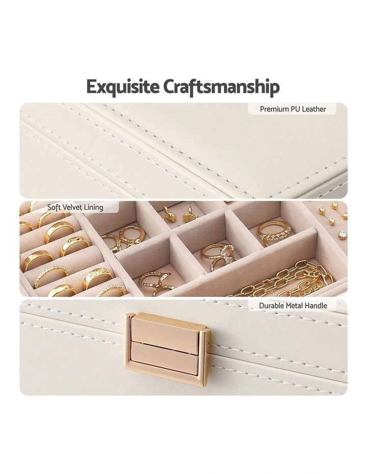 Embellir Jewellery Box 2 Layer Storage Organiser Leather Display White image 6