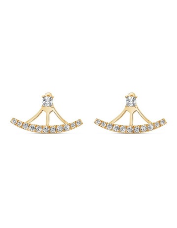 White Diamonds in 18K Gold colour