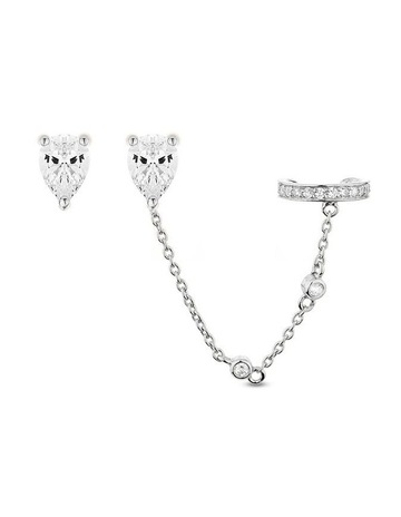 White Diamonds in Premium Silver Rhodium Plate colour