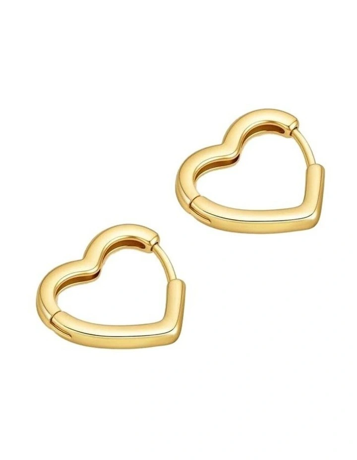 Piccolo Small Heart 18K Gold Plated Earrings image 3
