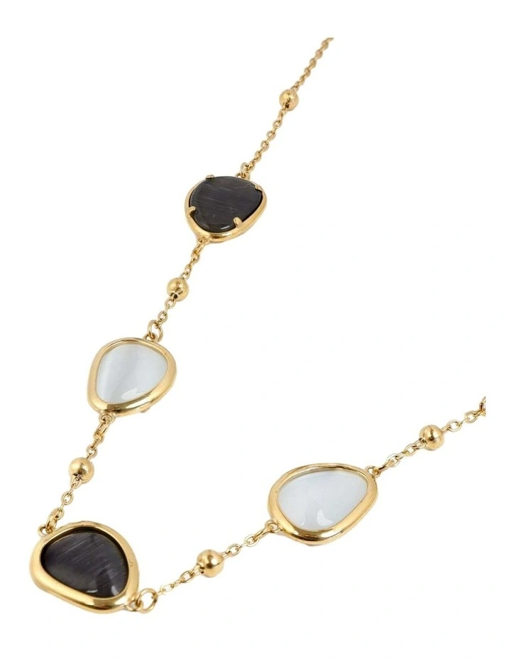Via Resin Charm Station Necklace - B/W image 2