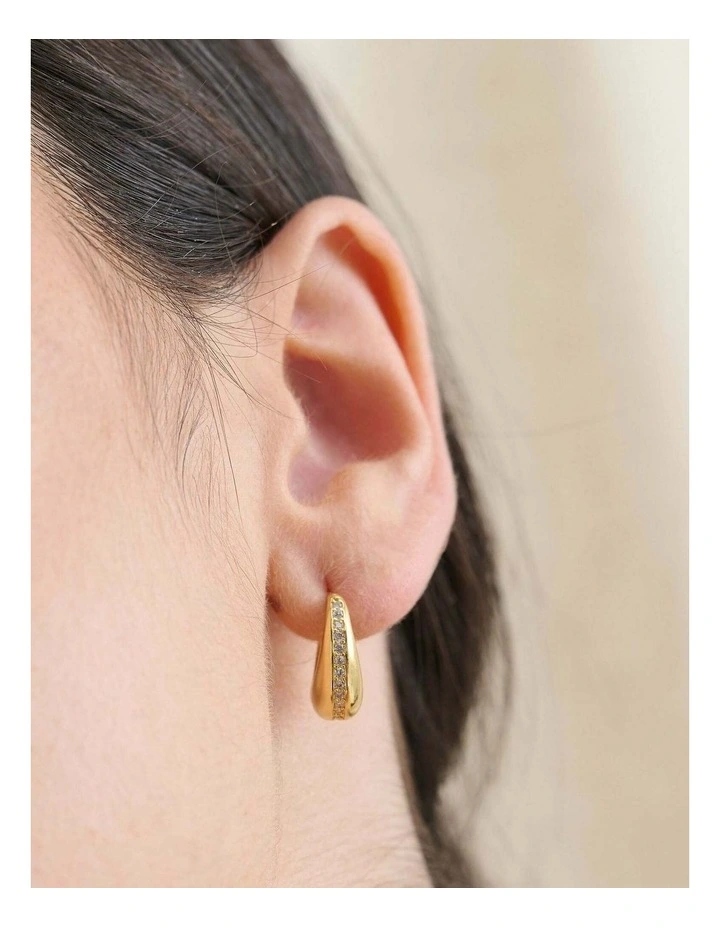 Dainty Hoop Earrings - 18K Gold Plated image 2
