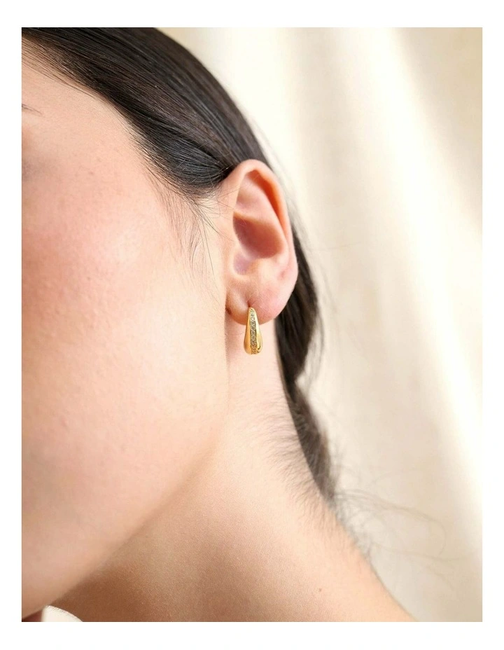 Dainty Hoop Earrings - 18K Gold Plated image 4