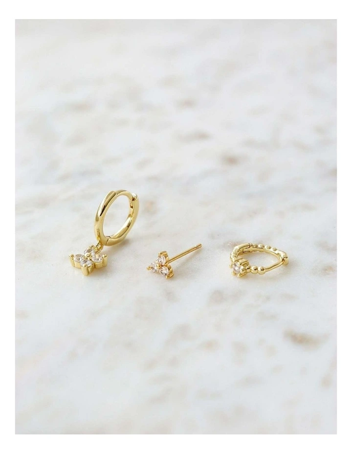 Celin Gold Stacker Earring Set image 3