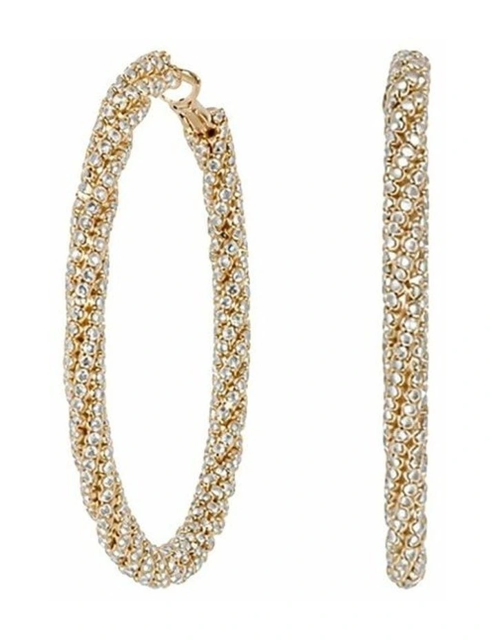 Eternity Twisted Hoop Earrings - Gold image 1