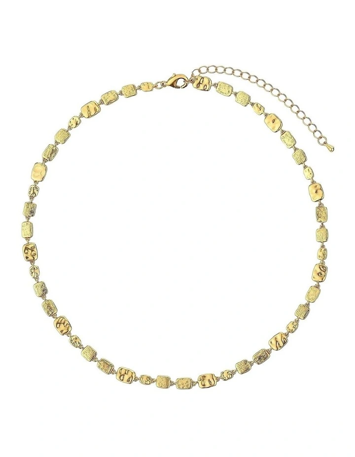 Hammered Plate Necklace - 18K Gold Plated image 1