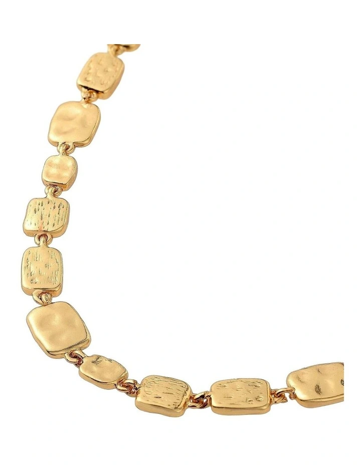 Hammered Plate Necklace - 18K Gold Plated image 3