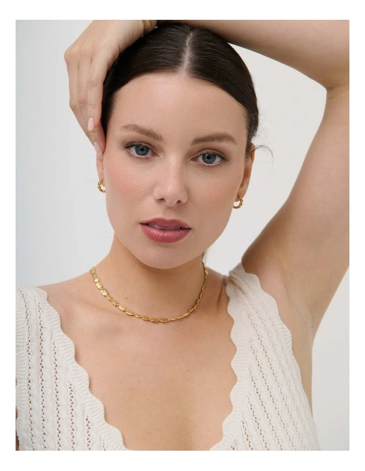 Hammered Plate Necklace - 18K Gold Plated image 5