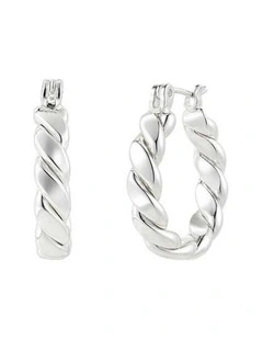 Flat Twist Sterling Silver Plated Earrings