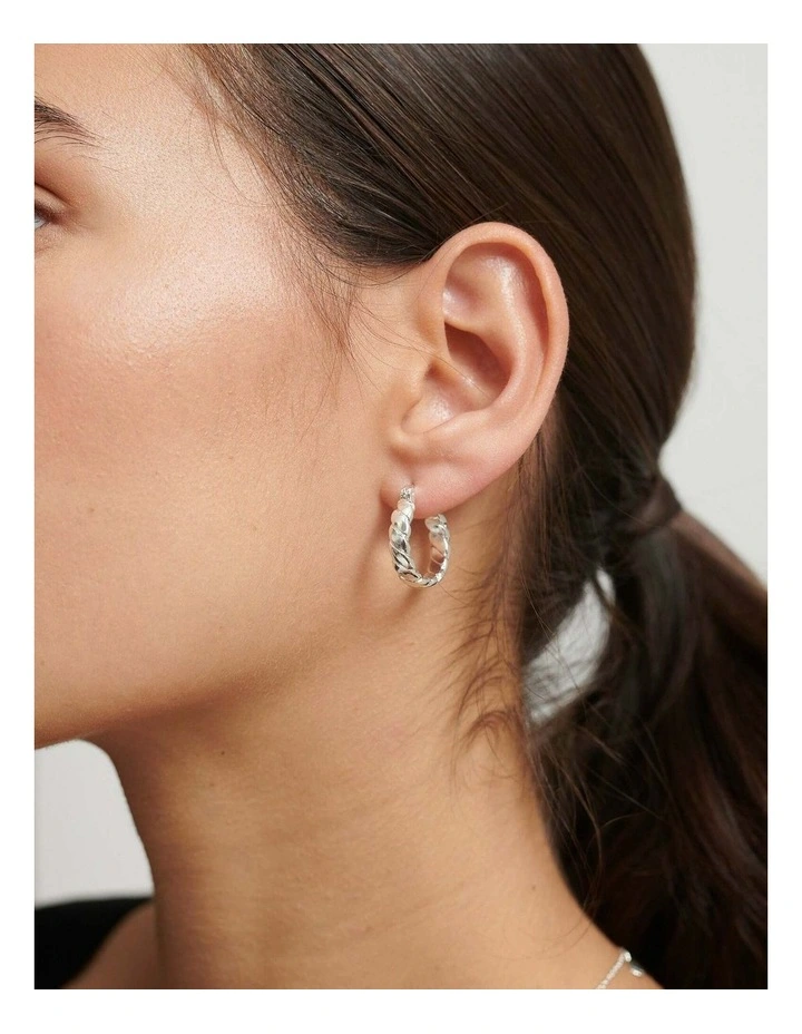 Flat Twist Sterling Silver Plated Earrings image 2