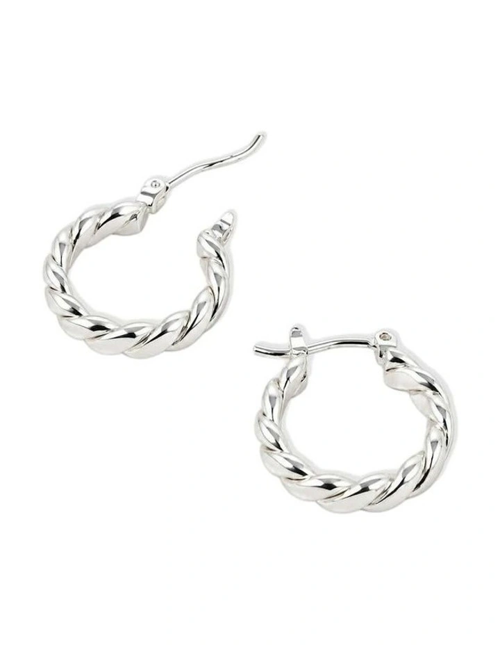 Flat Twist Sterling Silver Plated Earrings image 3