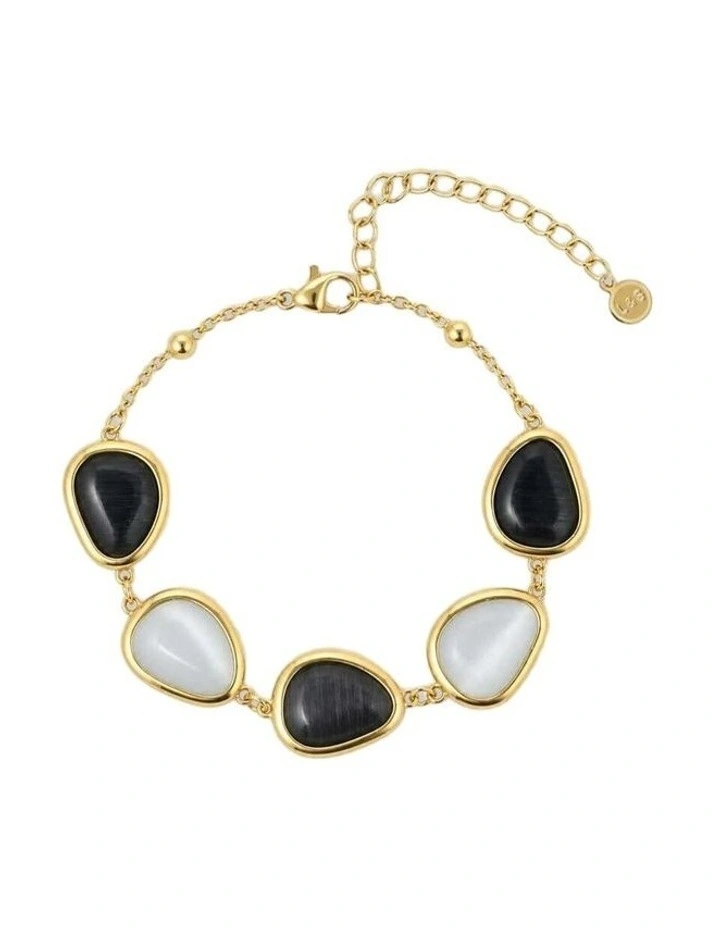 Via Resin Charm Link Bracelet - B/W image 1