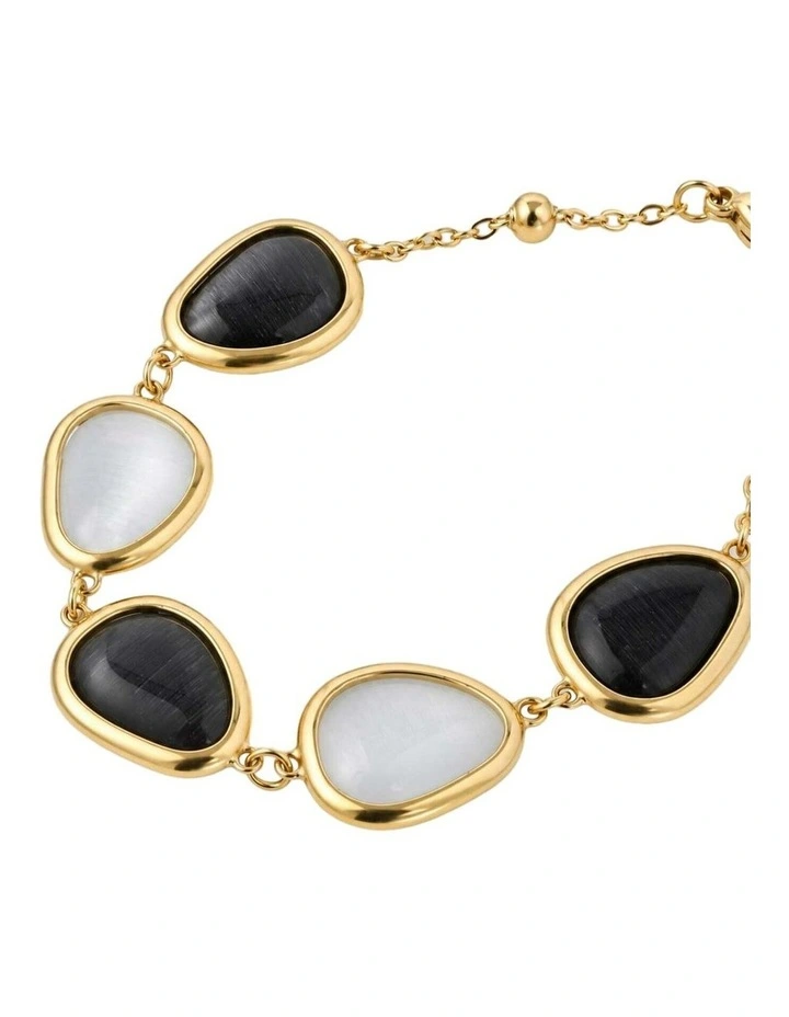 Via Resin Charm Link Bracelet - B/W image 2
