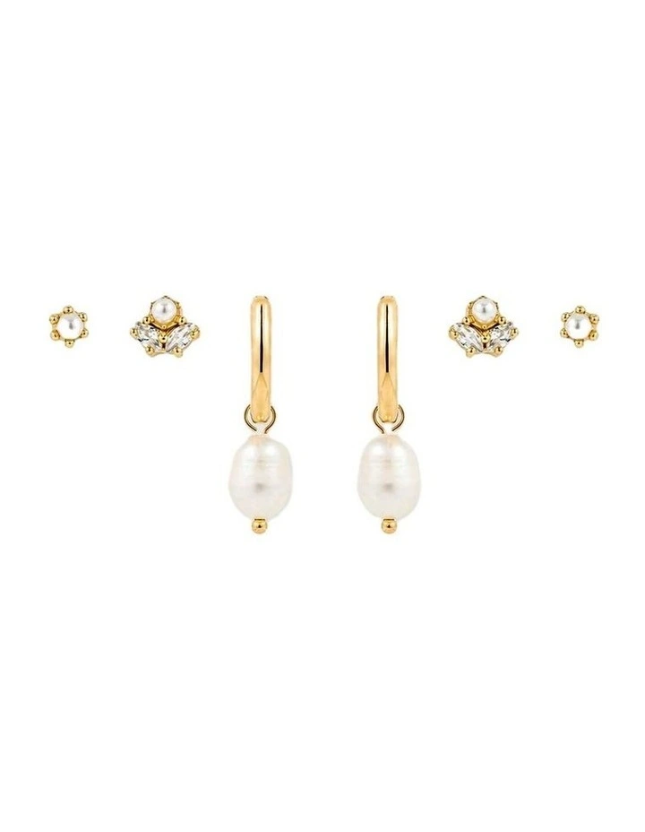 Venus Gold Plated Stacker Earring Set - 18k Gold Plated image 1