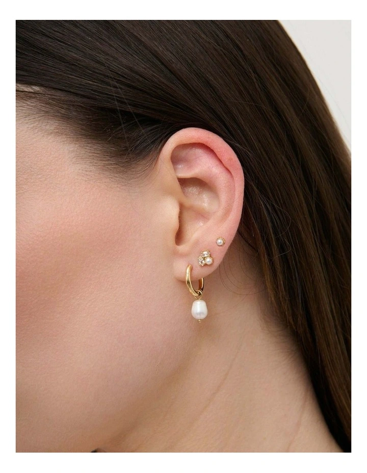 Venus Gold Plated Stacker Earring Set - 18k Gold Plated image 2