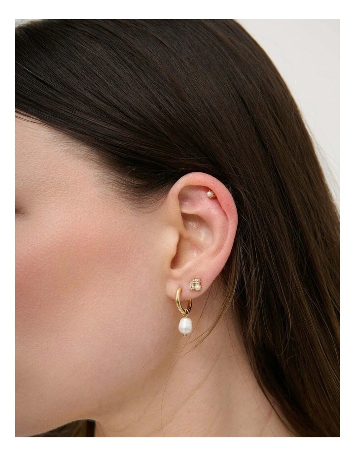 Venus Gold Plated Stacker Earring Set - 18k Gold Plated image 3