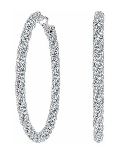 Eternity Twisted Hoop Earrings - Silver