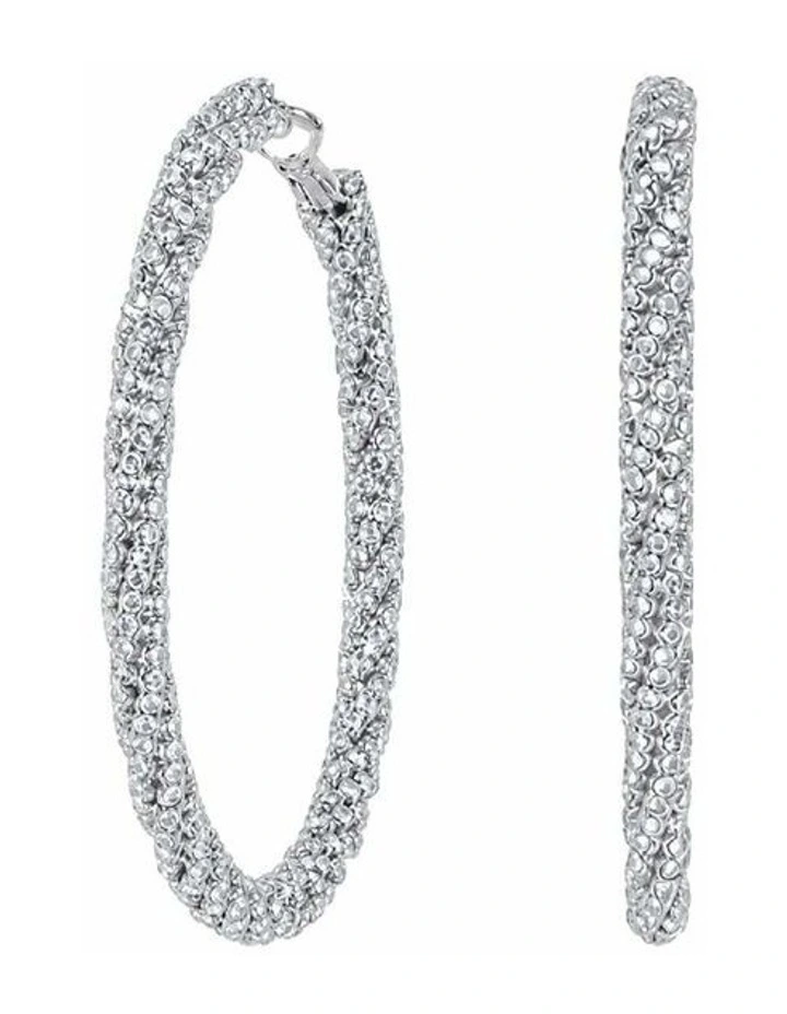 Eternity Twisted Hoop Earrings - Silver image 1