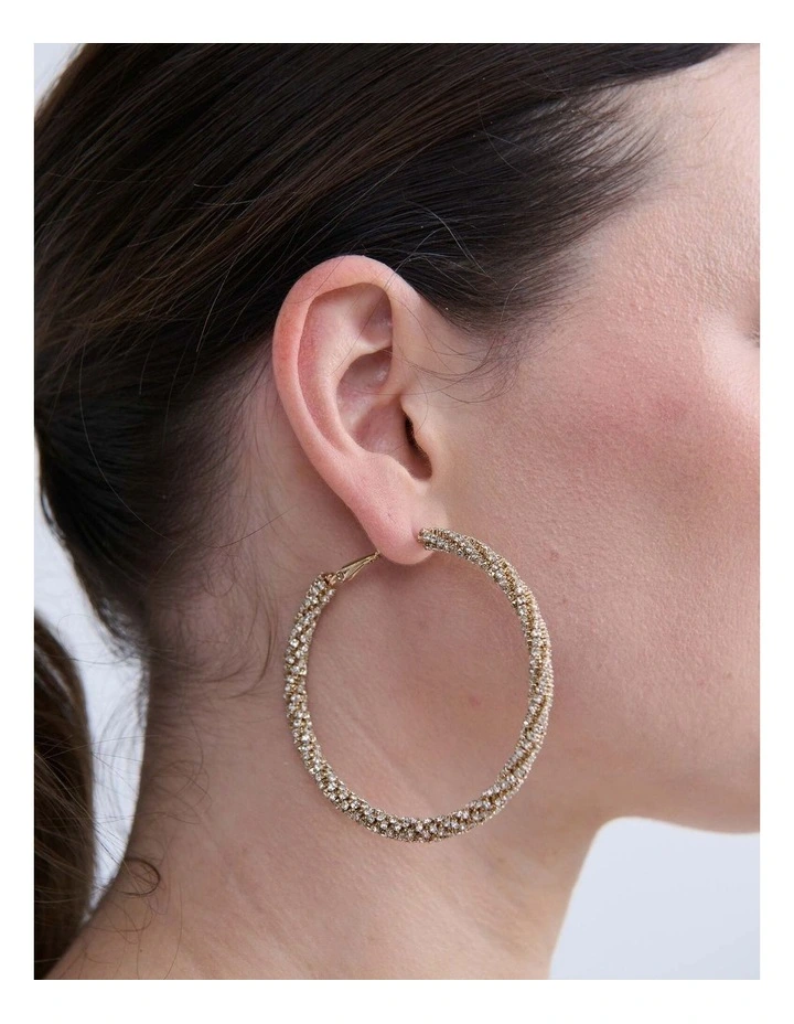 Eternity Twisted Hoop Earrings - Silver image 2