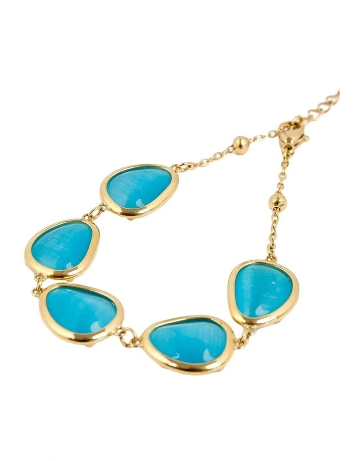 Via Resin Charm Link Bracelet - Blue image 2