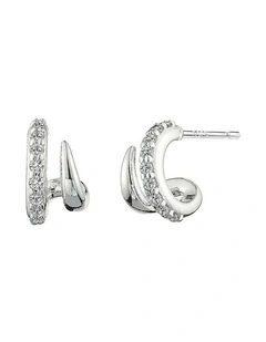 Petite Diamante Silver Plated Earrings