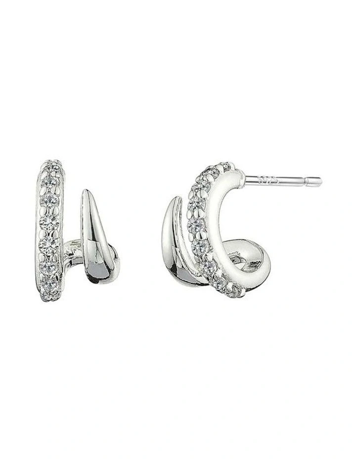 Petite Diamante Silver Plated Earrings image 1