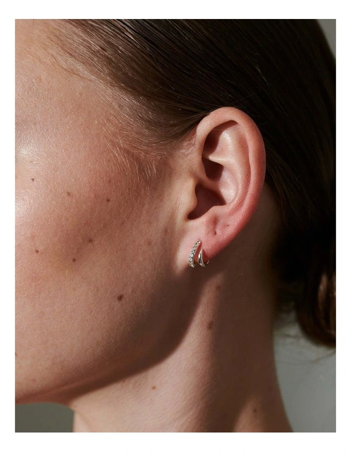 Petite Diamante Silver Plated Earrings image 2